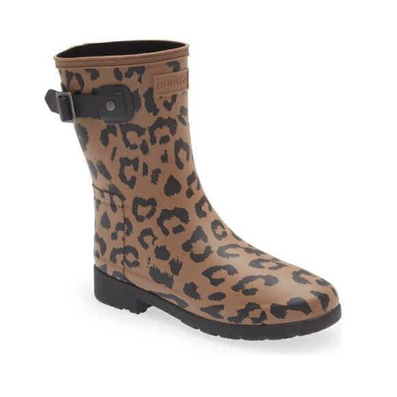 Hunter | Original Refined Short Leopard Rainboots - Picture 1 of 8